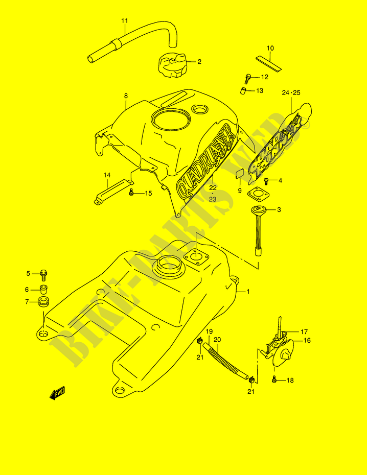SERBATOIO CARBURANTE (MODELLO X/Y) per Suzuki QUADMASTER 500 2001