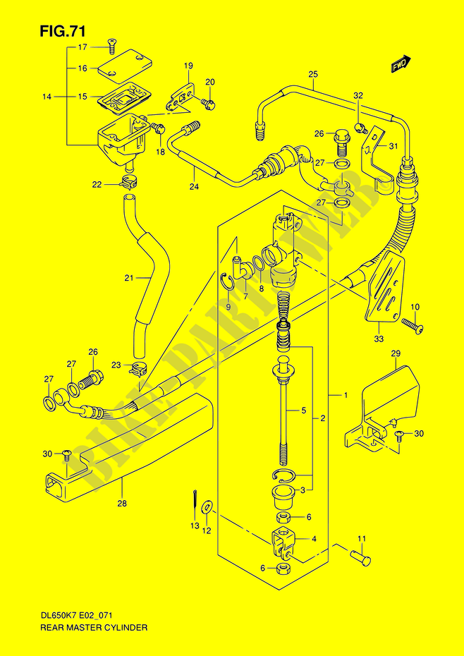 CILINDRO PRINCIPALE POSTERIORE (DL650AK7/AK8/AK9/AL0/AUEL0) per Suzuki V-STROM 650 2007