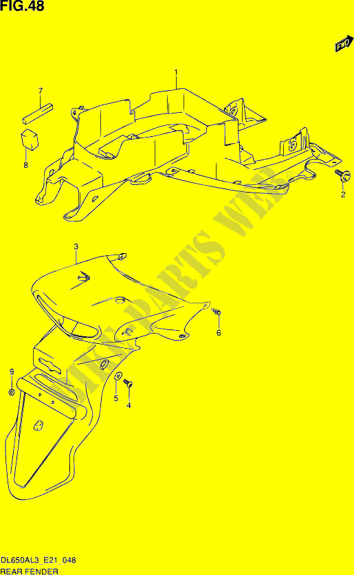 PARAFANGO POSTERIORE per Suzuki V-STROM 650 2014