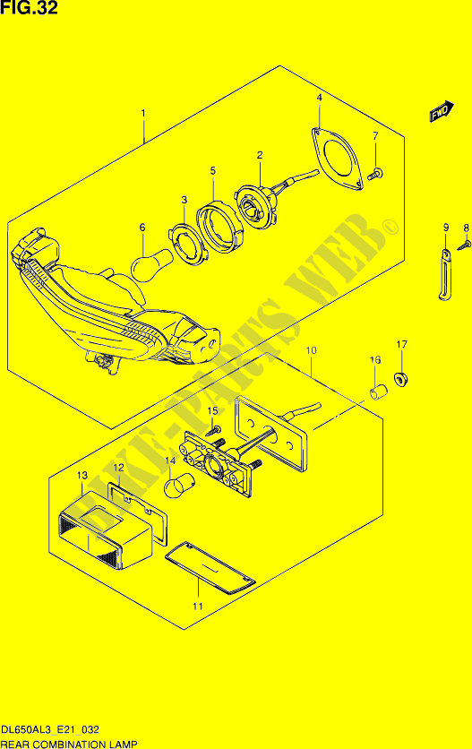 SET LUCES POSTERIORI per Suzuki V-STROM 650 2015