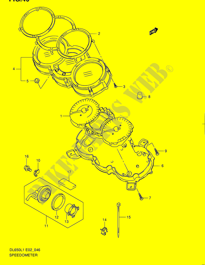 TACHIMETRO (DL650AL1 E02) per Suzuki V-STROM 650 2012