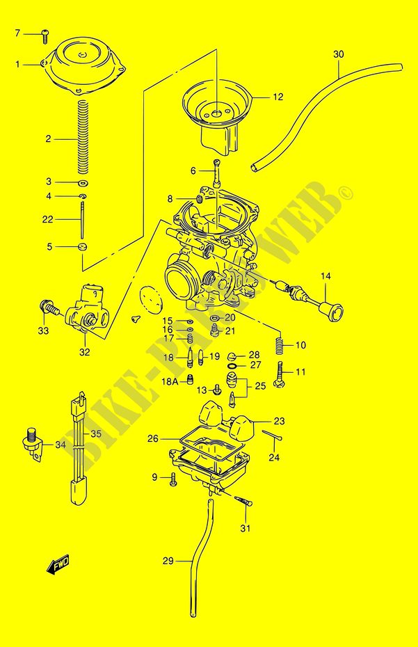 CARBURATORE (MODELE V/W/X/Y) per Suzuki DR 125 1997