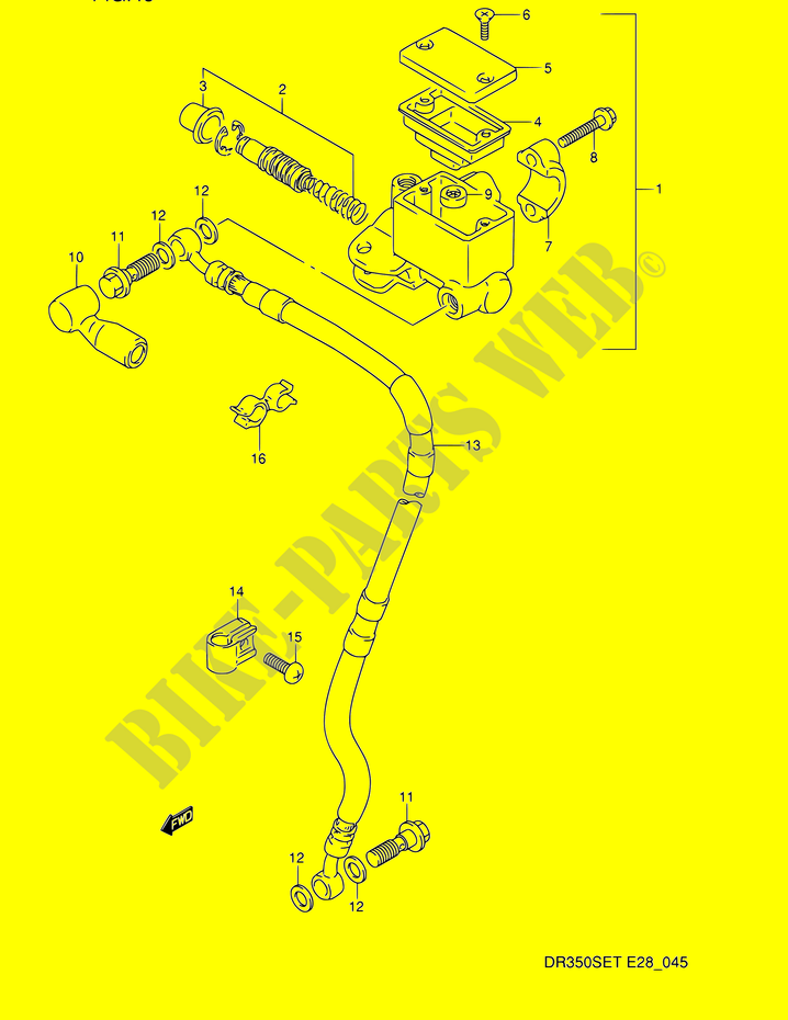 CILINDRO PRINCIPALE FRENO ANT per Suzuki DR 350 1995