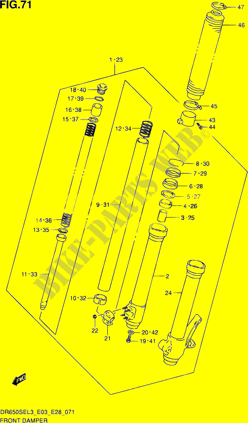 AMMORTIZZATORE ANTERIORE per Suzuki DR 650 2013