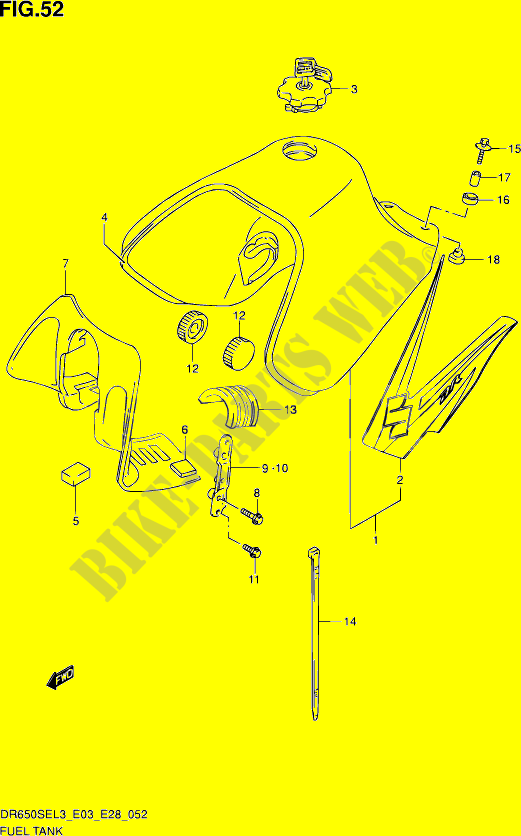 SERBATOIO CARBURANTE (DR650SEL3 E03) per Suzuki DR 650 2013