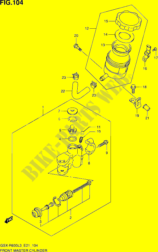 CILINDRO PRINCIPALE FRENO ANT per Suzuki GSX-R 600 2013