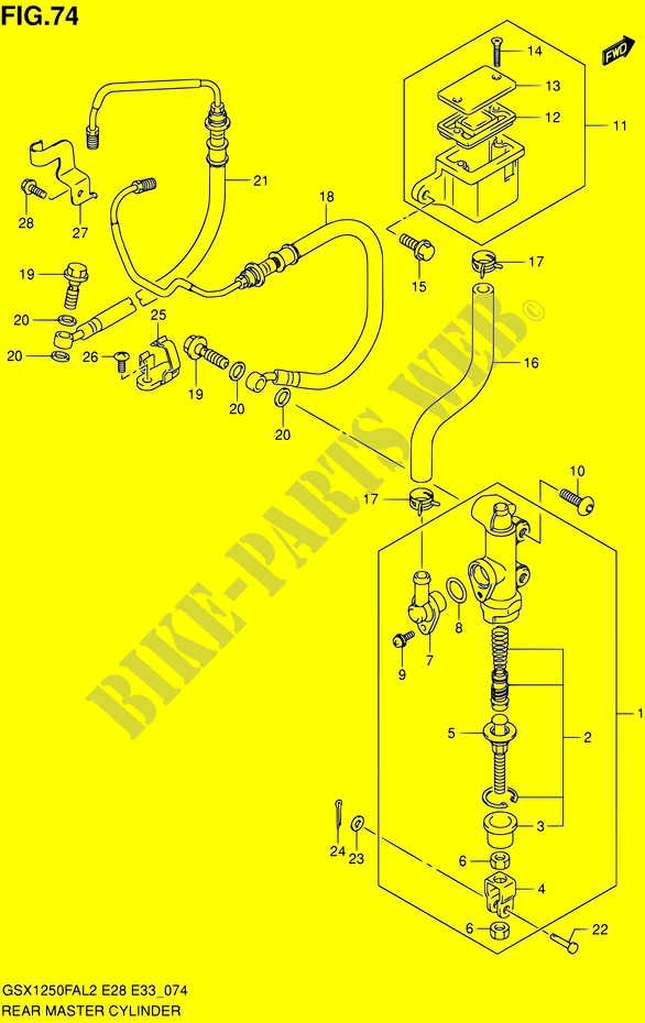 CILINDRO PRINCIPALE POSTERIORE per Suzuki GSX-F 1250 2012
