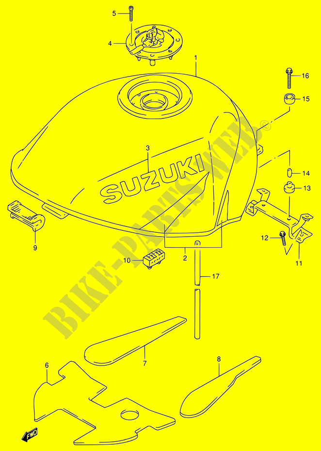 SERBATOIO CARBURANTE (MODELE T) per Suzuki RF 900 1996
