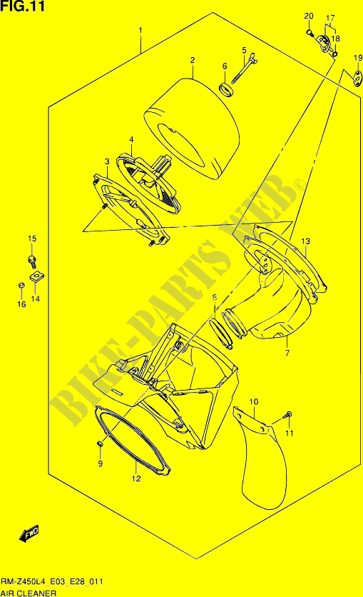 FILTRO ARIA per Suzuki RM-Z 450 2014