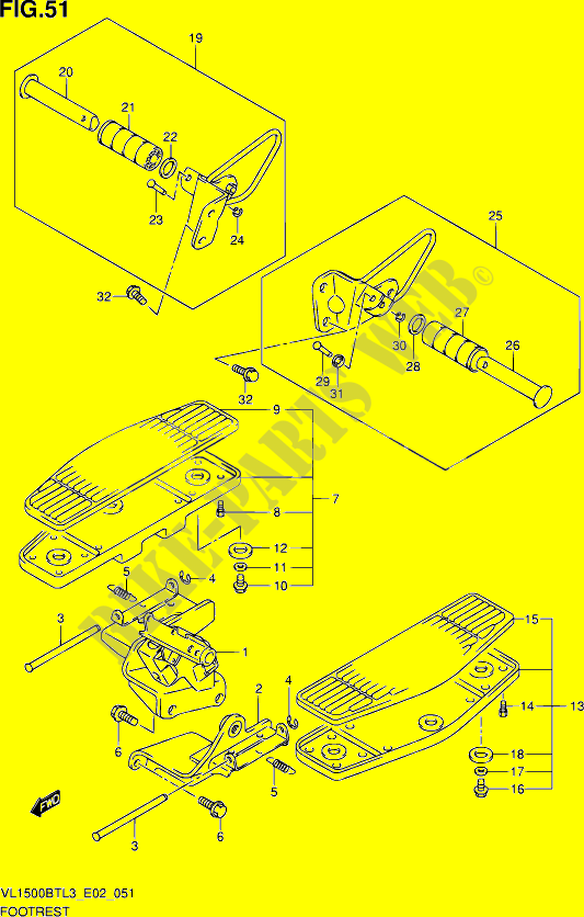 POGGIAPIEDE (VL1500BTL3 E02) per Suzuki INTRUDER 1500 2013