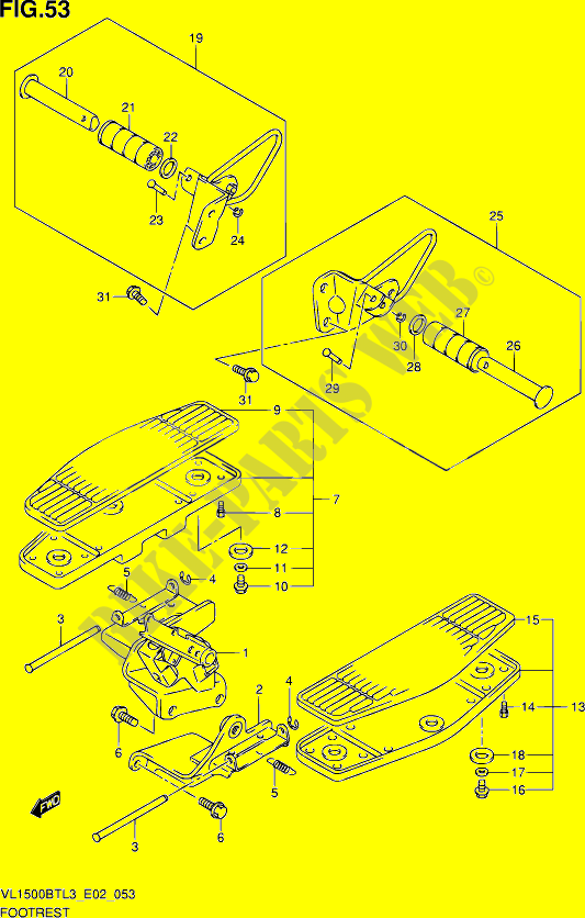 POGGIAPIEDE (VL1500BTL3 E24) per Suzuki INTRUDER 1500 2013