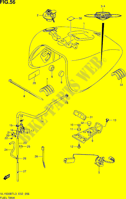 SERBATOIO CARBURANTE (VL1500BTL3 E24) per Suzuki INTRUDER 1500 2013