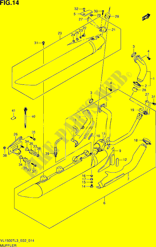 SCAPPAMENTO (VL1500TL3 E02) per Suzuki INTRUDER 1500 2014