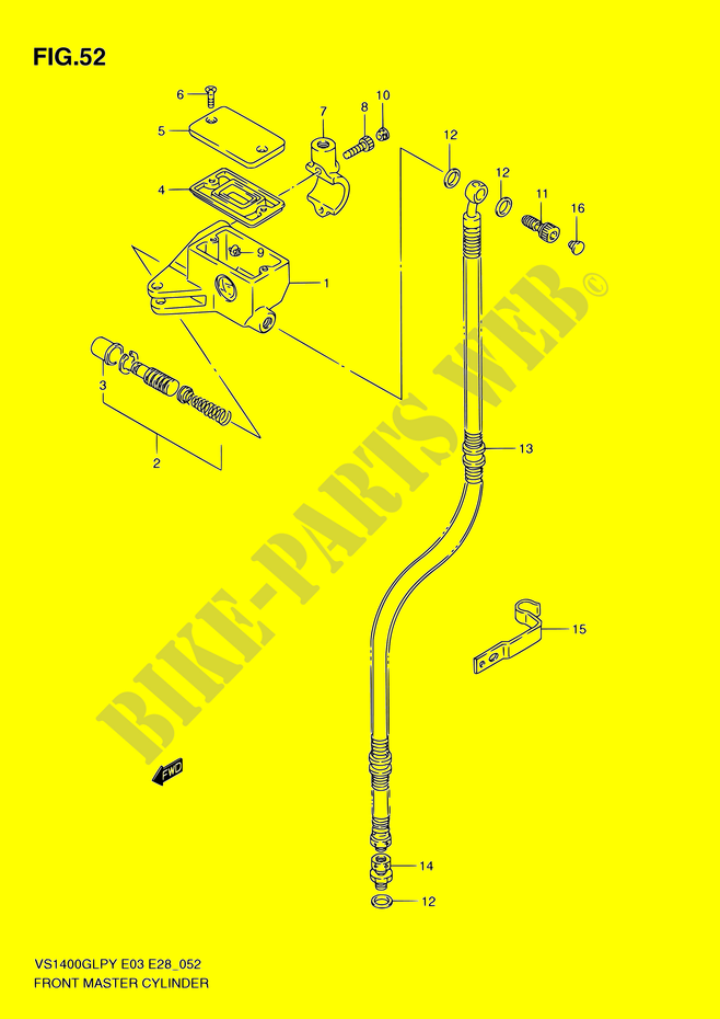 CILINDRO PRINCIPALE FRENO ANT per Suzuki INTRUDER 1400 1998
