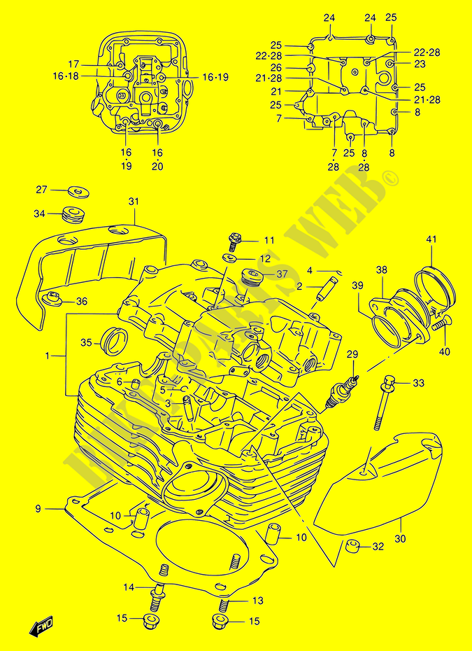 TESTA CILINDRO (REAR) per Suzuki INTRUDER 1400 2001