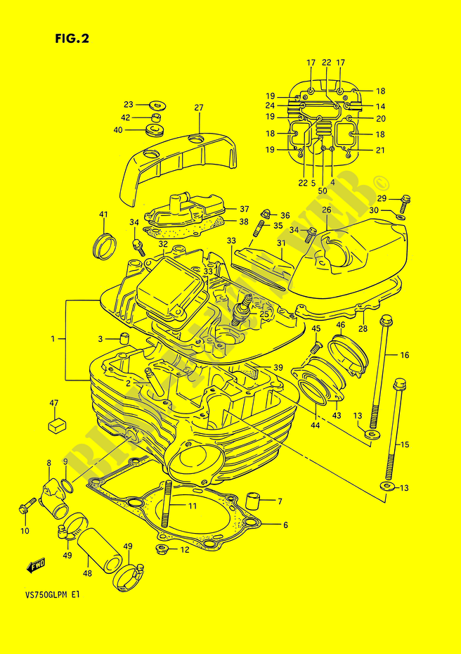TESTA CILINDRO (REAR) per Suzuki INTRUDER 750 1988