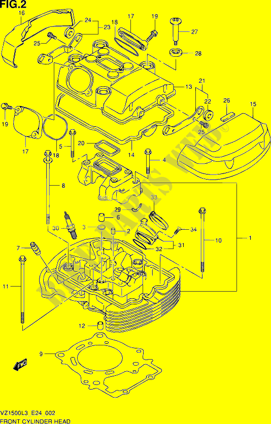 TESTA CIILINDRO ANT per Suzuki BOULEVARD 1500 2013