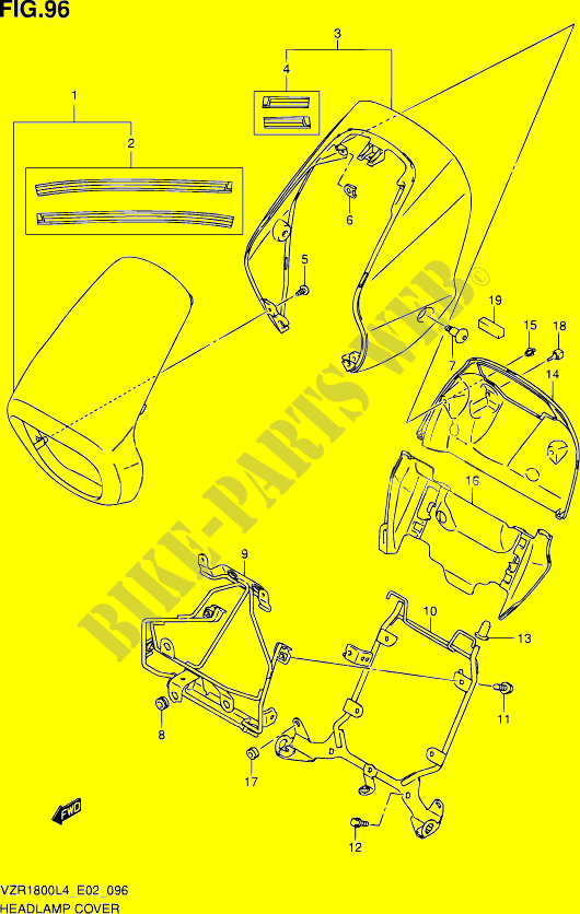 COPERTURA FARO (VZR1800ZL4 E02) per Suzuki INTRUDER 1800 2014