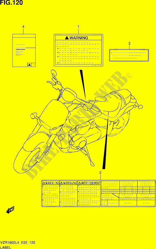 ETICHETTA (VZR1800L4 E02) per Suzuki INTRUDER 1800 2014